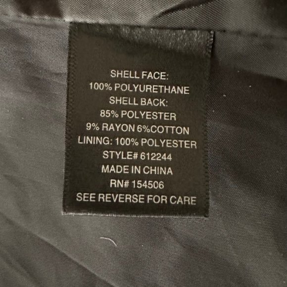 COLLEEN LOPEZ Black Vegan Faux Leather Stud Moto Jacket NWOT Womens Large - Picture 6 of 6